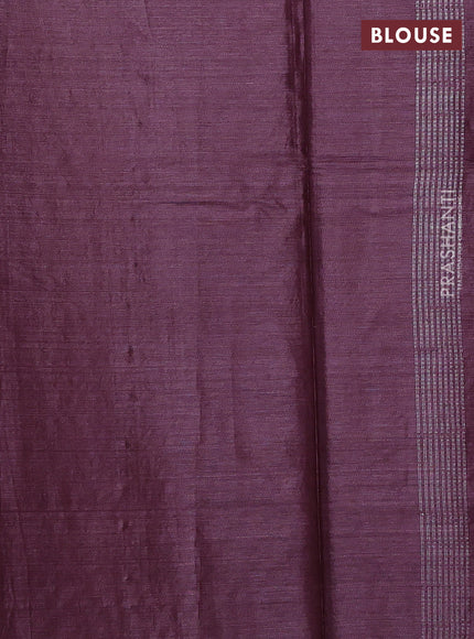 Banana silk saree purple with allover silver & gold zari woven buttas and zari woven border
