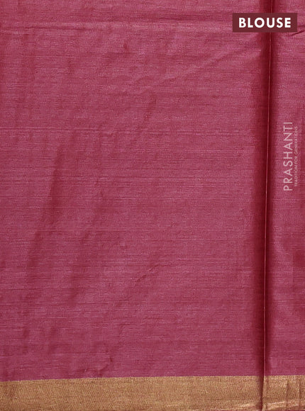Banana silk saree pink with allover silver & gold zari woven buttas and zari woven border