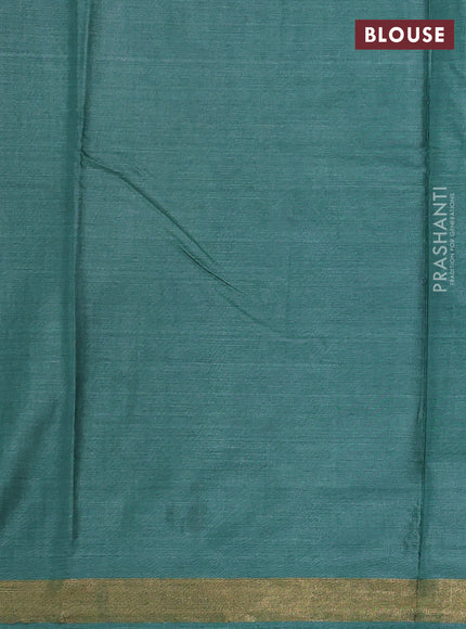 Banana silk saree green with thread & zari woven buttas and zari woven border