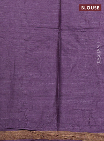 Banana silk saree purple with thread & zari woven buttas and zari woven border