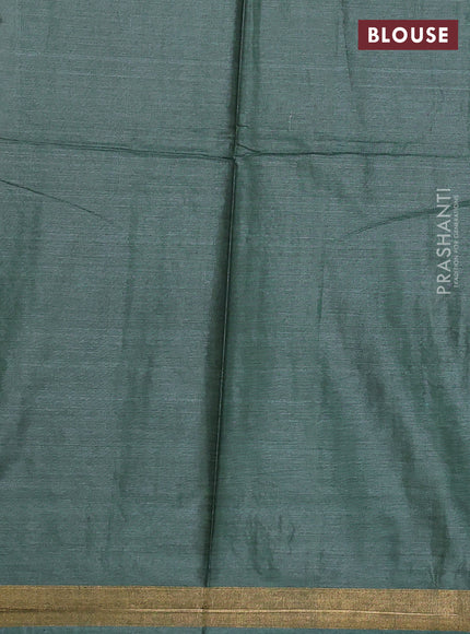 Banana silk saree pastel green with thread & zari woven buttas and zari woven border