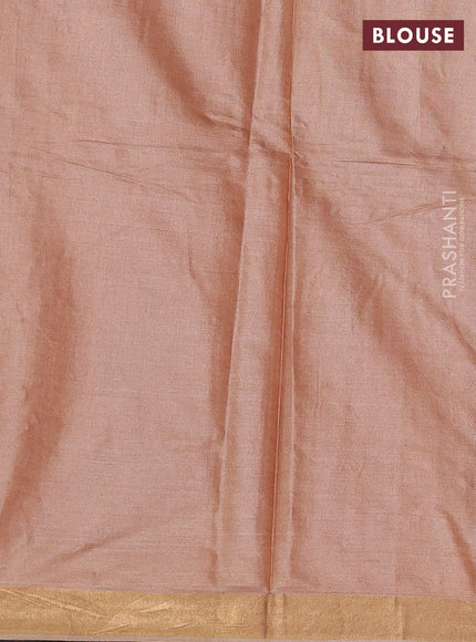 Banana silk saree peach shade with thread & zari woven buttas and zari woven border