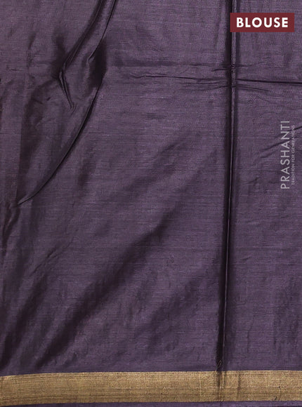Banana silk saree violet with allover thread & zari woven buttas and zari woven border
