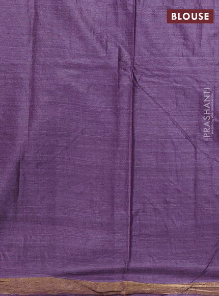 Banana silk saree purple with allover silver & gold zari woven buttas and zari woven border