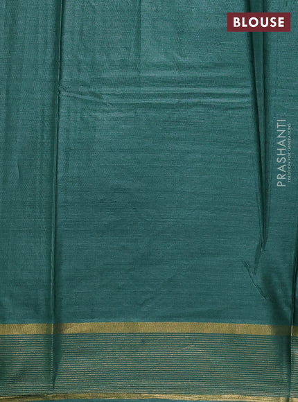 Banana silk saree green with allover silver & gold zari woven buttas and zari woven border