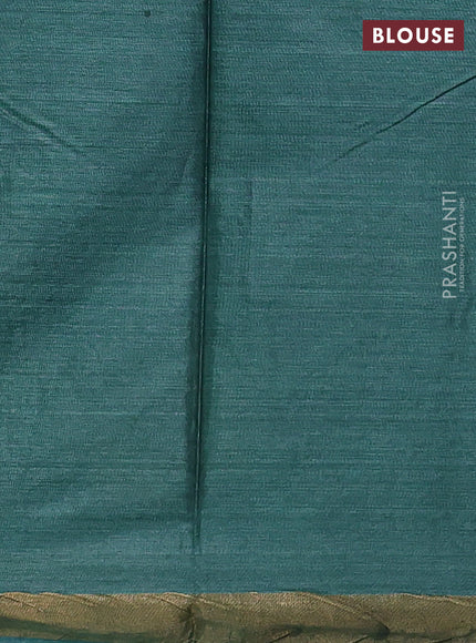 Banana silk saree green shade with allover thread & zari woven buttas and zari woven border