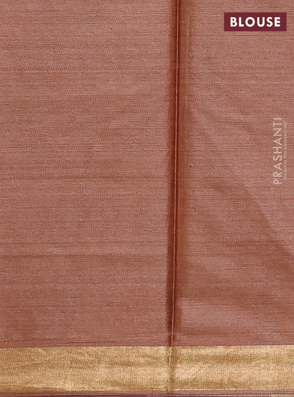 Banana silk saree wine shade with allover silver & gold zari woven buttas and zari woven border