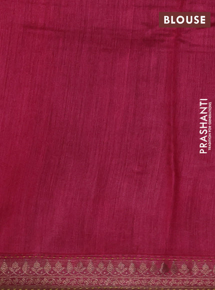 Munga tussar silk saree brown shade and pink shade with allover prints & kantha stitch work and zari woven border
