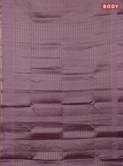 Semi tussar saree pastel pink and beige with allover zari checked pattern and simple border
