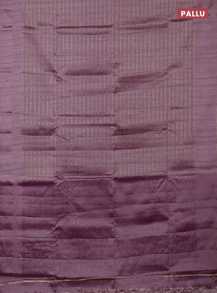 Semi tussar saree pastel pink and beige with allover zari checked pattern and simple border