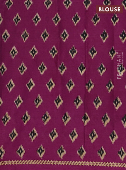 Muslin cotton saree magenta pink and black with allover butta prints and printed border