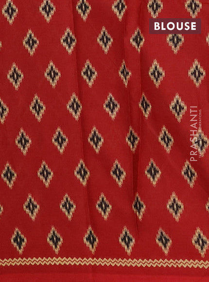 Muslin cotton saree maroon and black with allover butta prints and printed border