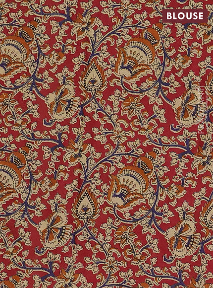 Muslin cotton saree beige and maroon with allover butta prints and printed border