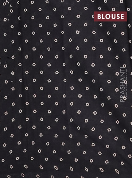 Muslin cotton saree black with allover kalamkari prints and printed border
