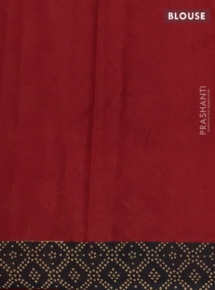 Muslin cotton saree maroon and black with allover ikat butta prints and printed border