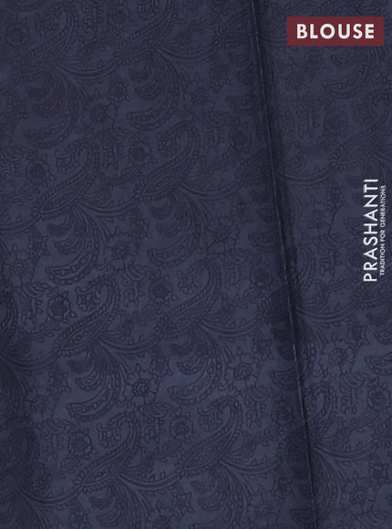 Muslin cotton saree elephant grey with allover kalamkari prints and printed border