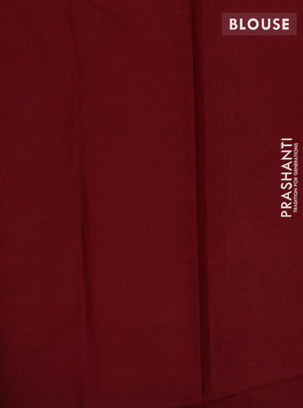 Muslin cotton saree maroon and black with allover ikat butta prints and printed border