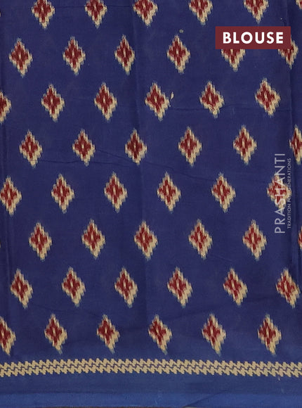 Muslin cotton saree navy blue and black with allover butta prints and printed border