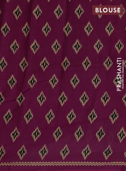 Muslin cotton saree purple and black with allover butta prints and printed border