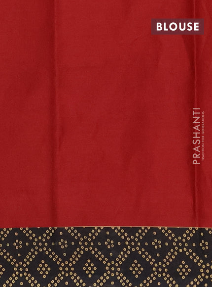 Muslin cotton saree maroon and black with allover ikat prints and printed border