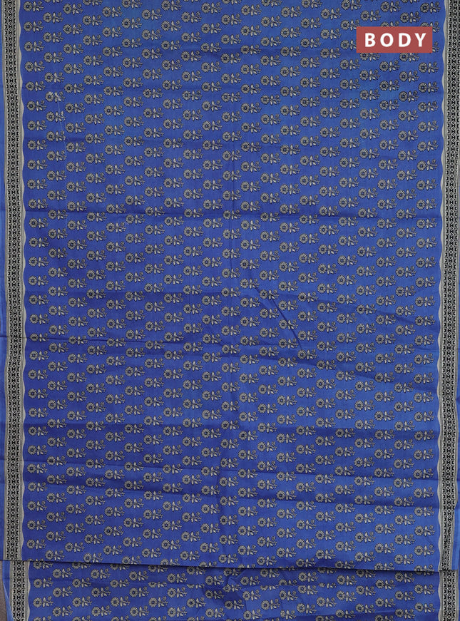 Muslin cotton saree pastel blue with allover butta prints and printed border