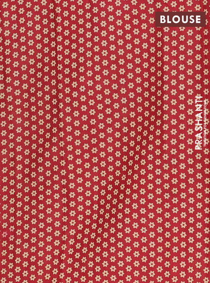 Muslin cotton saree olive green and maroon with allover kalamkari prints and printed border