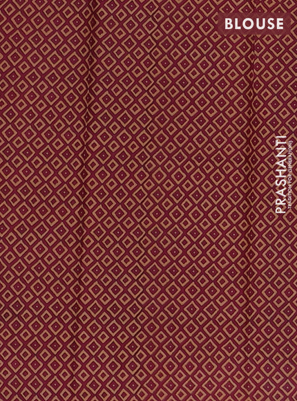 Muslin cotton saree wine shade with allover kalamkari prints and printed border