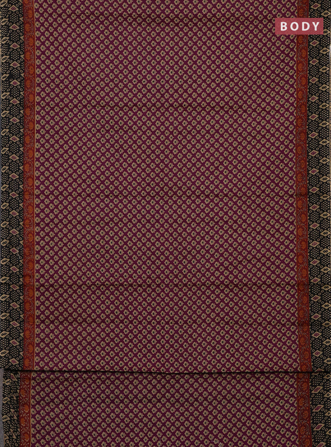 Muslin cotton saree purple with allover butta prints and printed border
