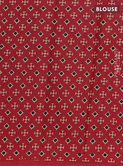 Muslin cotton saree maroon with allover bandhani prints and printed border