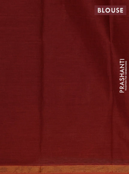 Muslin cotton saree rust shade with allover dabu prints and printed border