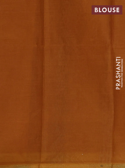 Muslin cotton saree mustard yellow with allover dabu prints and printed border