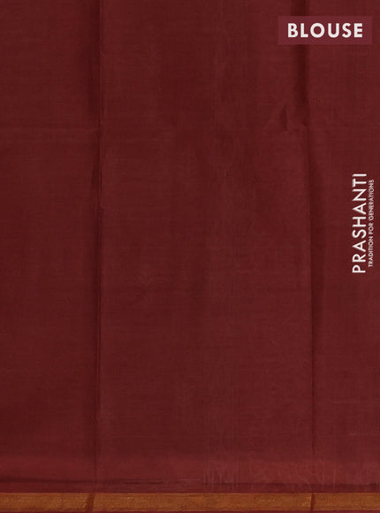 Muslin cotton saree rust shade with allover dabu prints and printed border