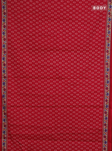 Muslin cotton saree pink and beige with allover ikat butta prints and printed border