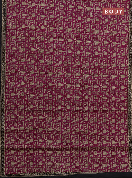 Muslin cotton saree pink and black with allover warli prints and printed border