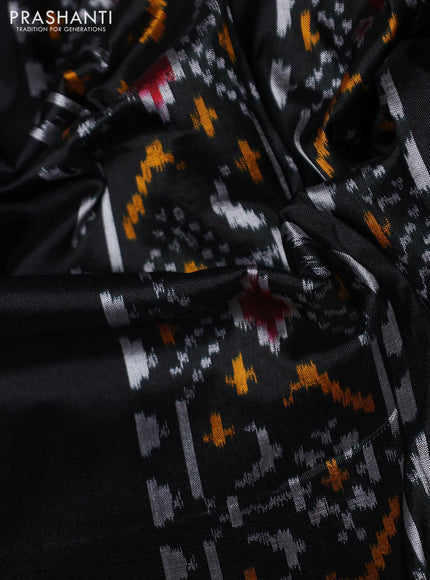 Pochampally silk saree black and maroon with allover ikat weaves and woven border