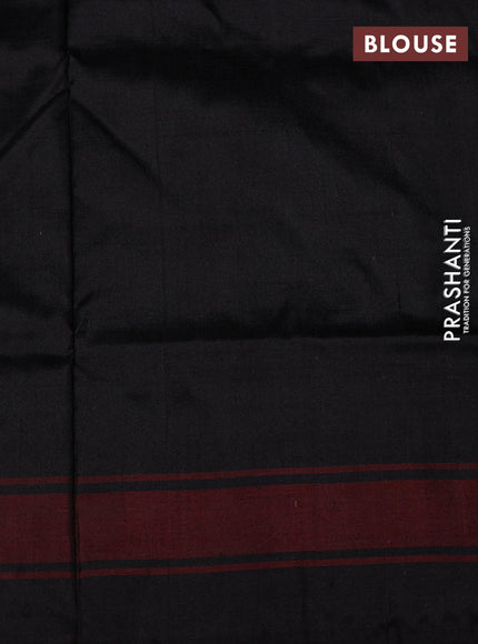 Pochampally silk saree black and maroon with allover ikat weaves and woven border