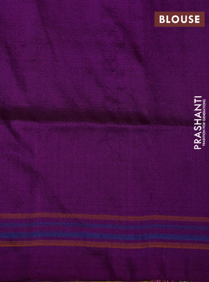 Pochampally silk saree purple with allover ikat weaves and woven border