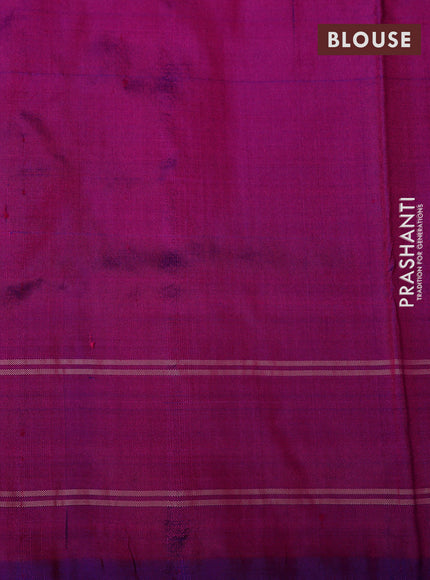 Pochampally silk saree purple with allover ikat weaves and rettapet border