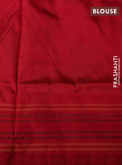 Pochampally silk saree light blue and maroon with allover ikat weaves and simple border