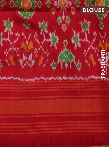 Pochampally silk saree violet and red with allover ikat weaves and simple border