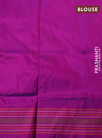 Pochampally silk saree light pink and magenta pink with allover ikat weaves and simple border