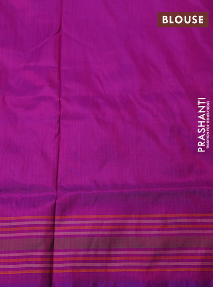 Pochampally silk saree violet and pink with allover ikat weaves and simple border