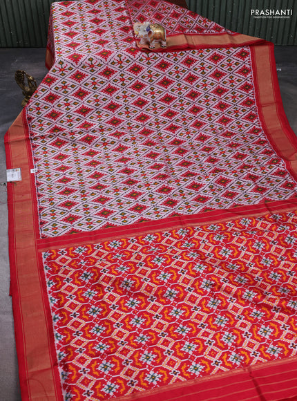 Pochampally silk saree pastel pink and maroon with allover ikat weaves and zari woven border