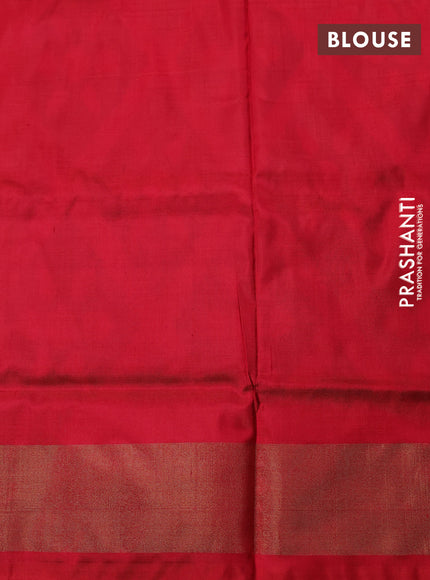 Pochampally silk saree deep maroon and red with allover ikat weaves and zari woven border