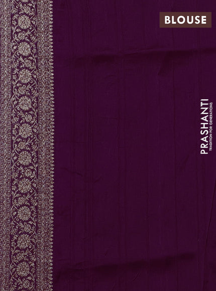 Banarasi semi raw silk saree purple with allover thread & zari weaves and woven border