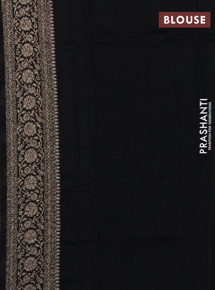 Banarasi semi raw silk saree black with allover thread & zari weaves and woven border