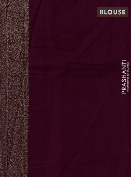 Banarasi semi raw silk saree purple with allover thread & zari woven buttas and woven border