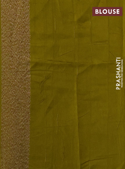 Banarasi semi raw silk saree light green with allover thread & zari woven buttas and woven border