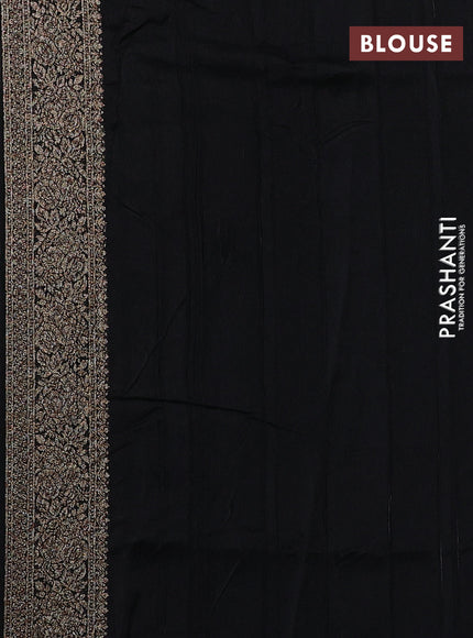 Banarasi semi raw silk saree black with allover thread & zari woven buttas and woven border