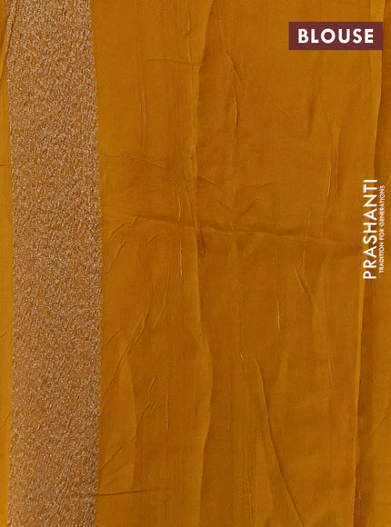 Banarasi semi raw silk saree mustard yellow with allover thread & zari woven buttas and woven border